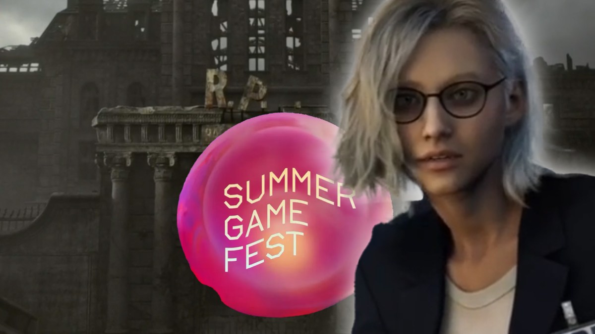 Screenshot aus Resident Evil Requiem. Im Vordergrund ist Protagonistin Grace Ashcroft zu sehen. Auch das Logo von Summer Game Fest ist eingefügt.