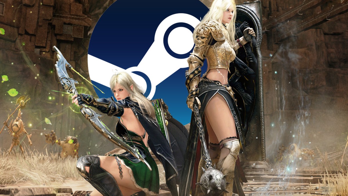 Screenshot aus Black Desert. Außerdem ist das Logo von Steam zu sehen.