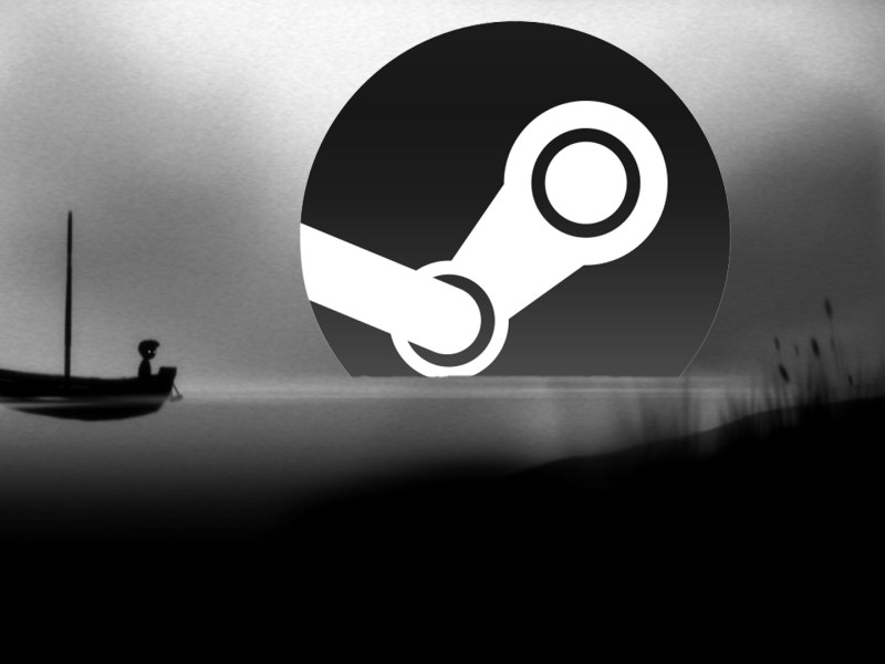 Screenshot aus Steam kombiniert mit dem Steam Logo.