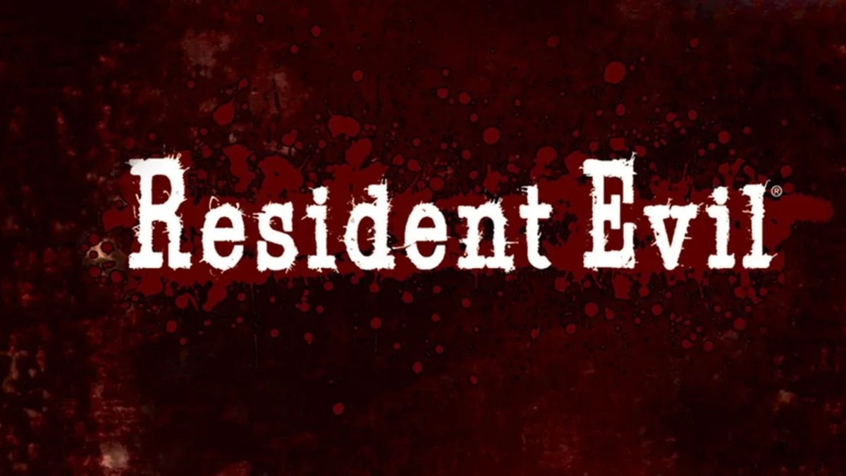 Logo von Resident Evil mit rotem Hintergrund