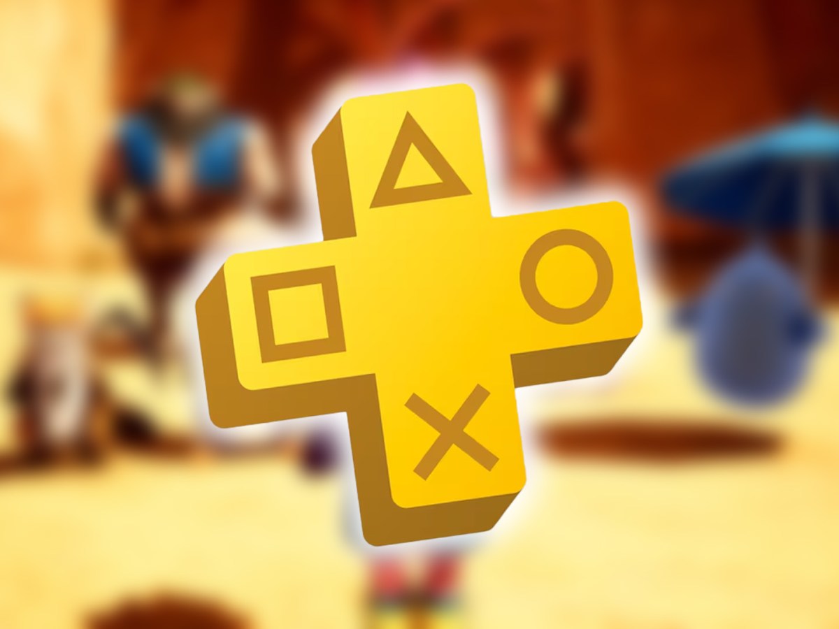 Screenshot aus Sand Land. Davor das Logo von PlayStation Plus.