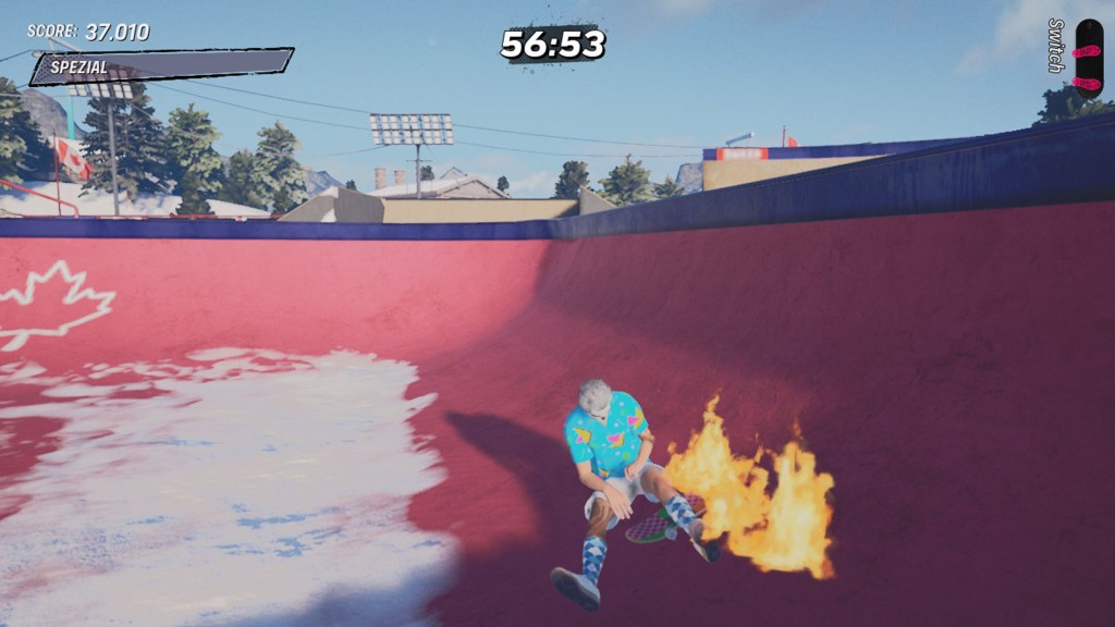 Screenshot aus Tony Hawk's Pro Skater 3+4 von einem Sturz