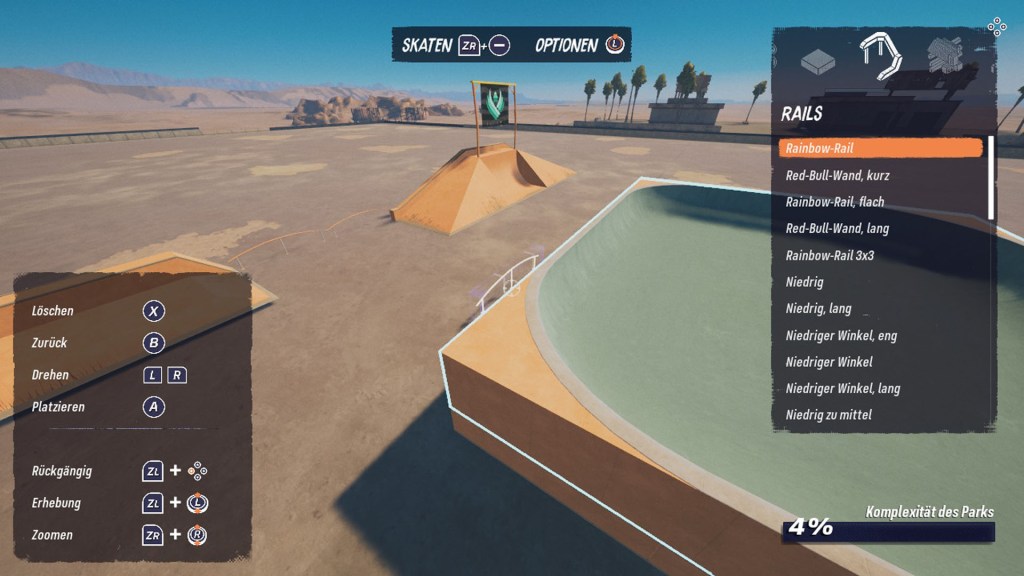 Screenshot aus Tony Hawk's Pro Skater 3+4 Erstellung eines eigenen Parks